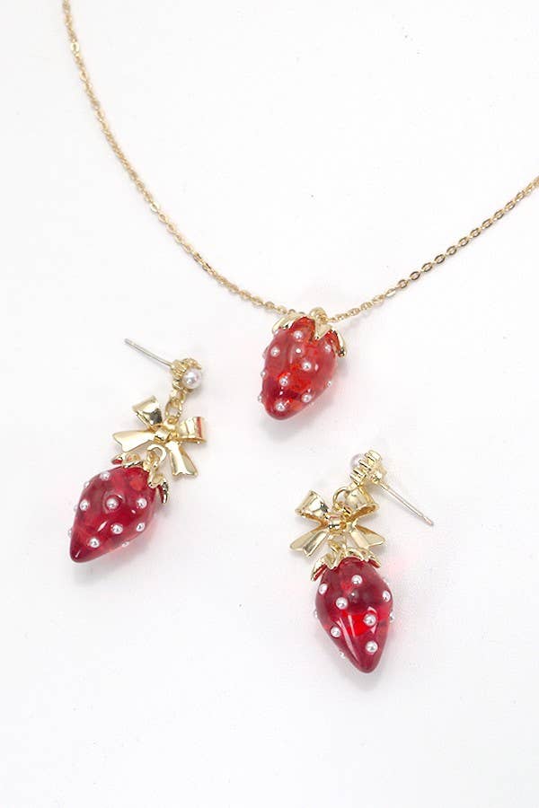 Strawberry Bow Earrings