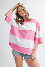 8417FN Polly Color Block Top