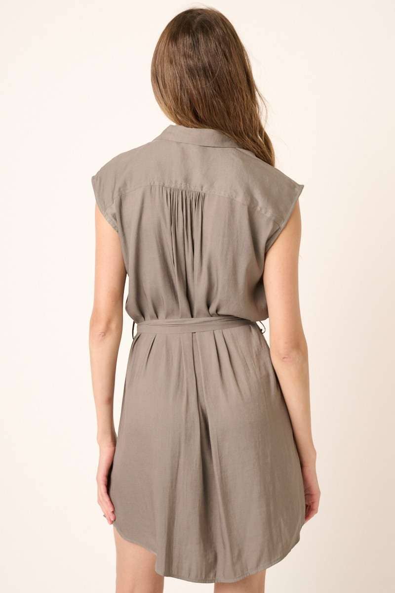 NOTCHED COLLAR SHIRT DRESS