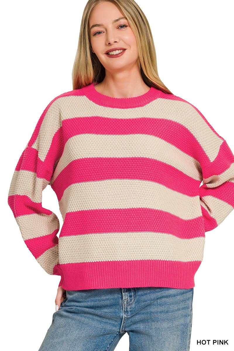 Striped Drop Shoulder Sweater