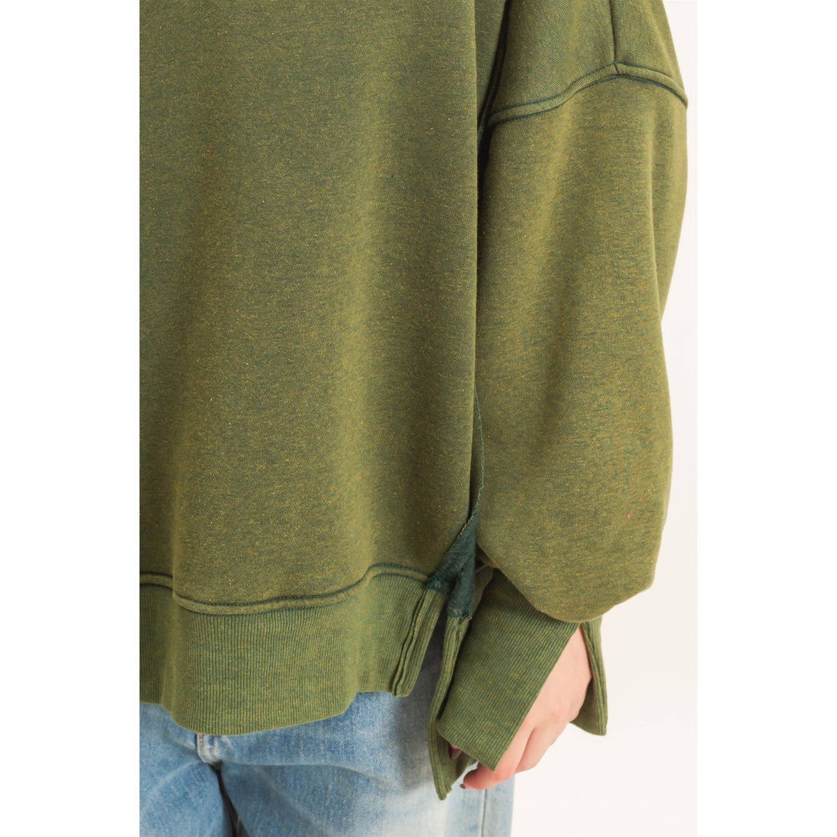 Mineral Wash Snap Collar Pullover