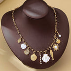 Charm Necklace-Ocean Seashell Fish Pearl | 80N92949