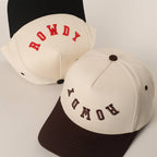 ROWDY Upside Down Embroidered Two-Tone Trucker Hat