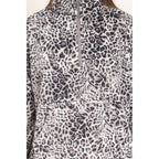 Leopard Print Fleece Half Zip Pullover