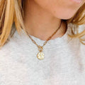 Cute Gold Cross Chain Front Hook Necklace Hammered Metal