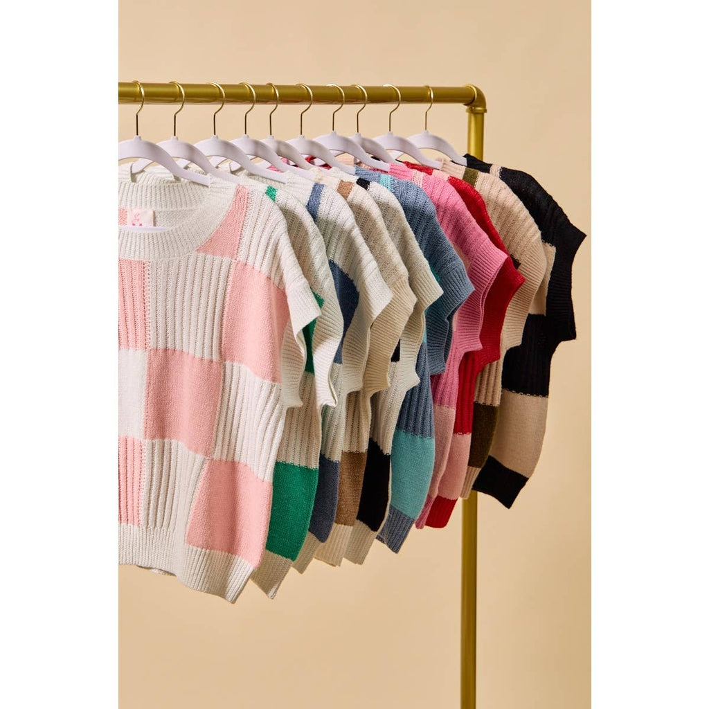 CHECK PLAID CASUAL SWEATER TOP