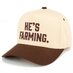 C.C HE'S FARMING Letter Embroidered Two Tone Trucker Hat