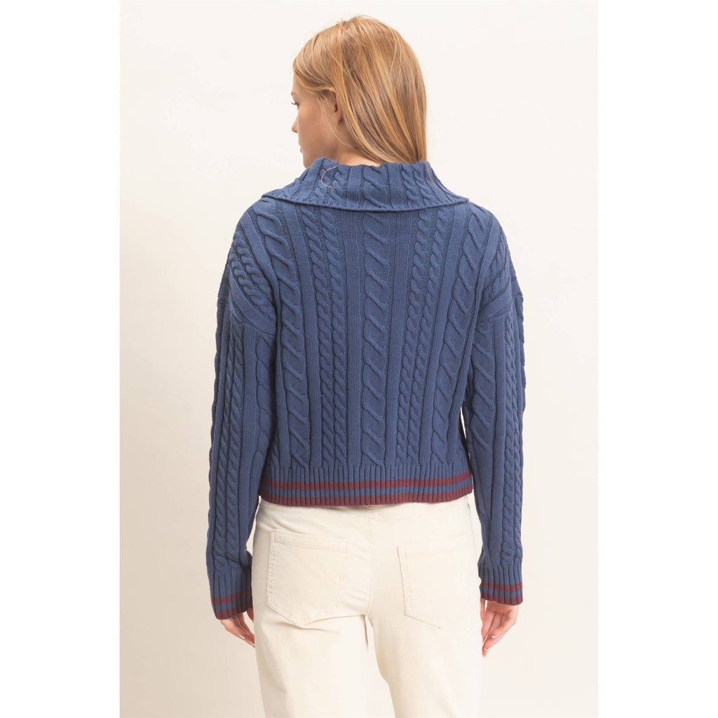 Cable Knit Collar Sweater