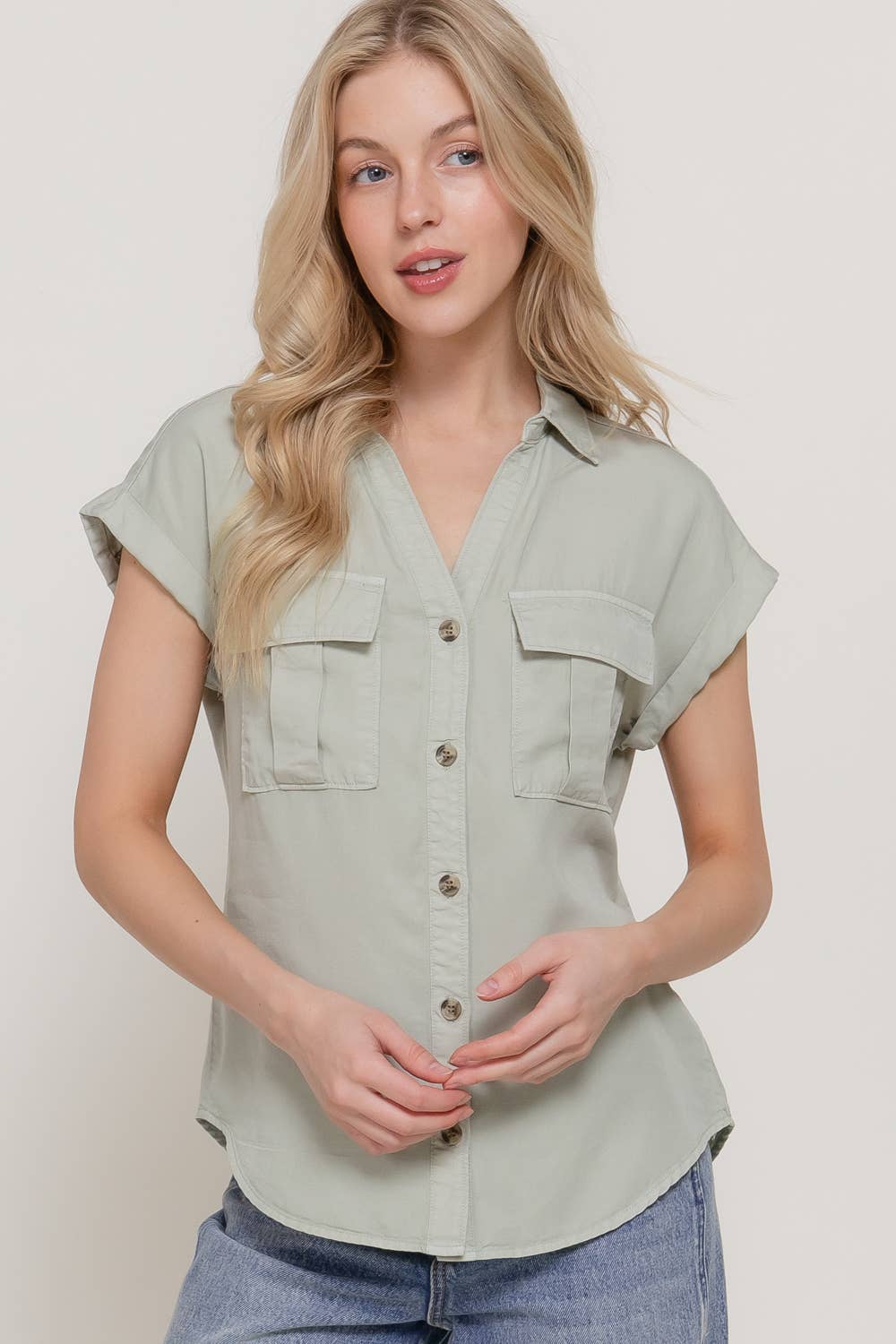 Dolman Short Sleeve Tencel Shirt