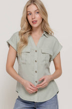 Dolman Short Sleeve Tencel Shirt