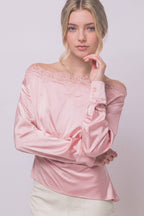Lace-trimmed Off-the-shoulder Blouse