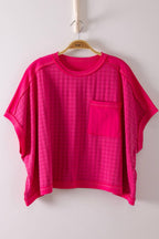 NT12626-Dolman Sleeve Textured Knit Casual Top