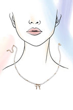 BOW RIBBON PEARL GOLD MIX CHAIN NECKLACE | 31N24093