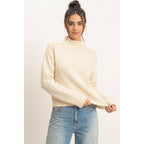 Roll Neck Sweater With Reversed Seam
