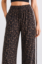 CP12379 - SIDE STRIPE LEOPARD PRINT PANTS