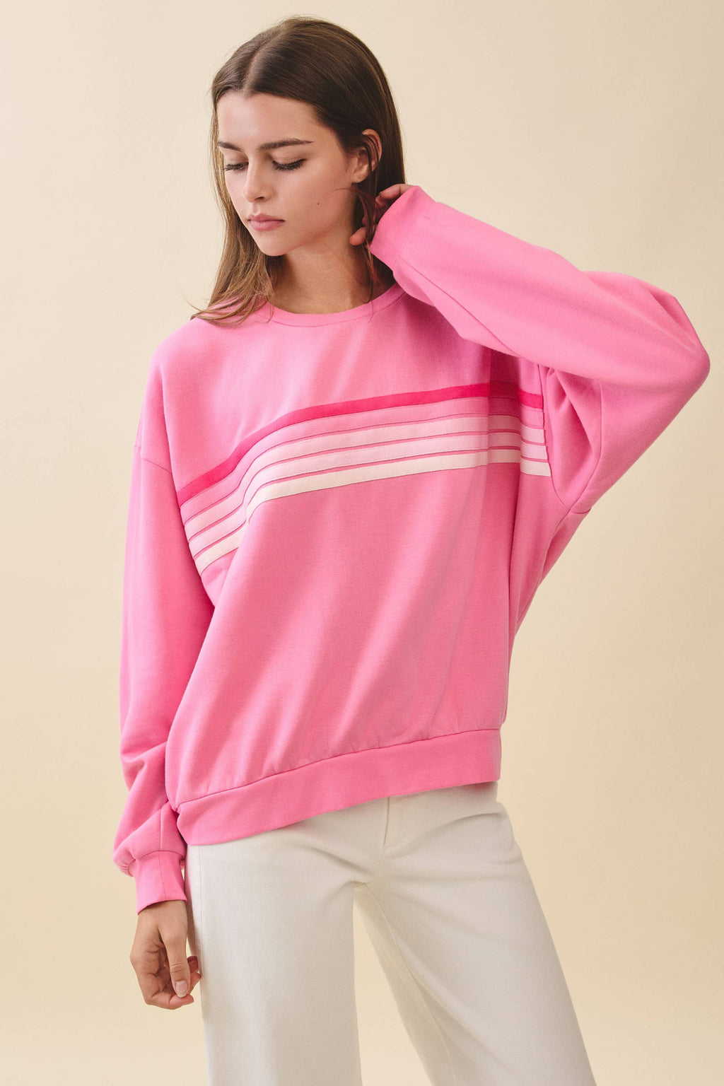 9150GK Retro Ombre Stripe Graphic Sweatshirt