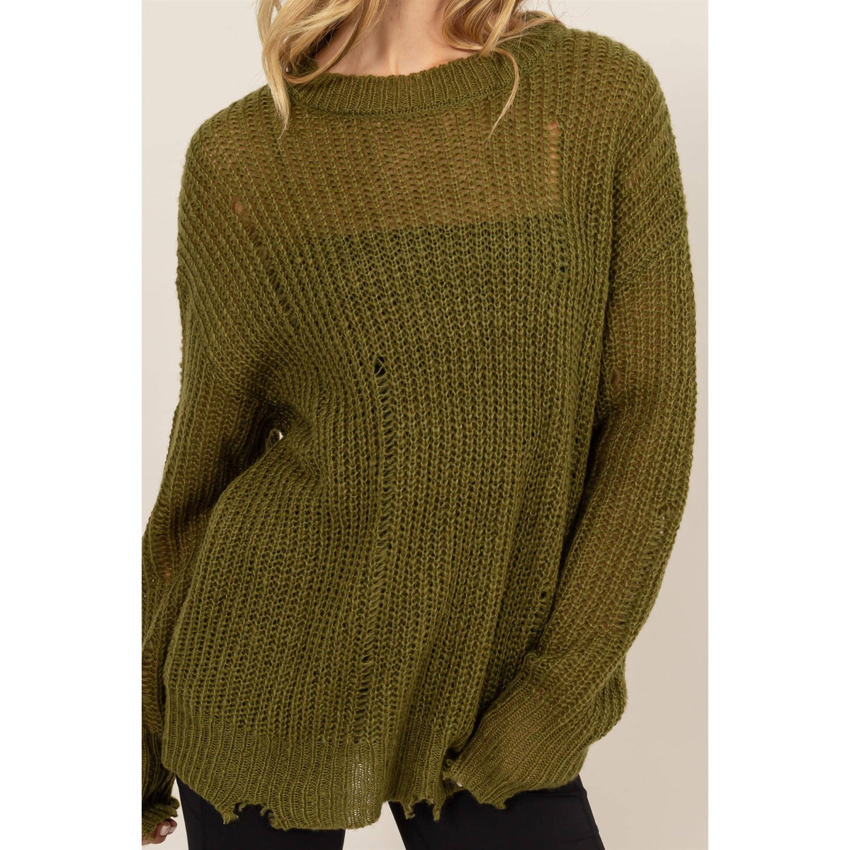 Distressed Knit Sweater