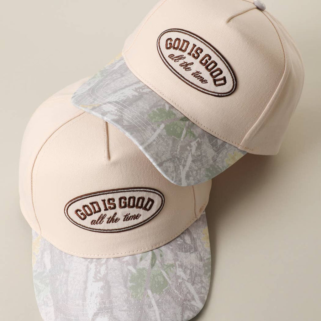GOD IS GOOD All The Time Patch Camo Brim Baseball Cap
