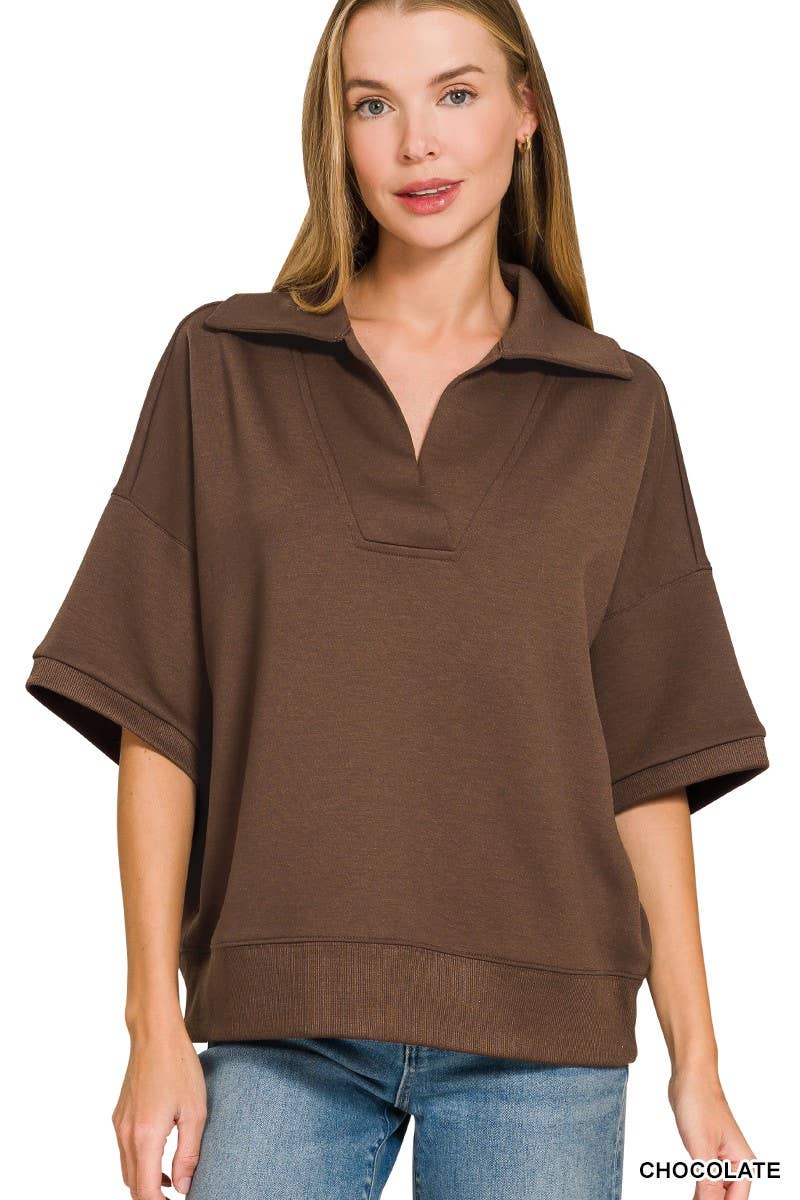 Scuba Collared Short Sleeve Pullover