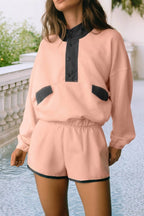 Colorblock Pullover + Shorts Set