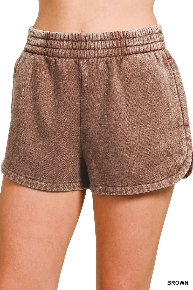Elastic Waistband Dolphin Shorts