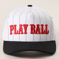 PLAY BALL Pinstripe Embroidered Trucker Hat