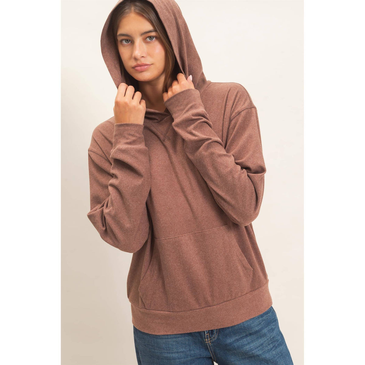 Long Sleeve Hoodie With Kangaroo Pocket