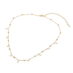Delicate Pearl Drop Beaded Chain Necklace