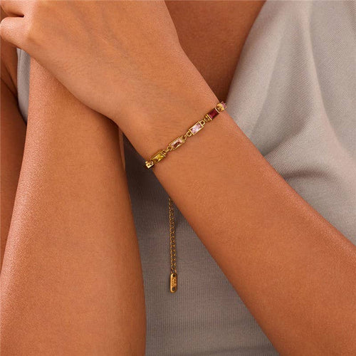 18K STAINLESS STEEL RAINBOW CRYSTAL BRACELET | 40B5265