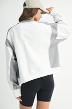 9106FK Colorblock Terry Pullover Sweatshirt