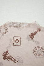 PRETTY BASH Western & Leopard Mesh Top