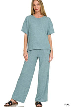 Soft Melange Short Sleeve Tee And Long Pants Set