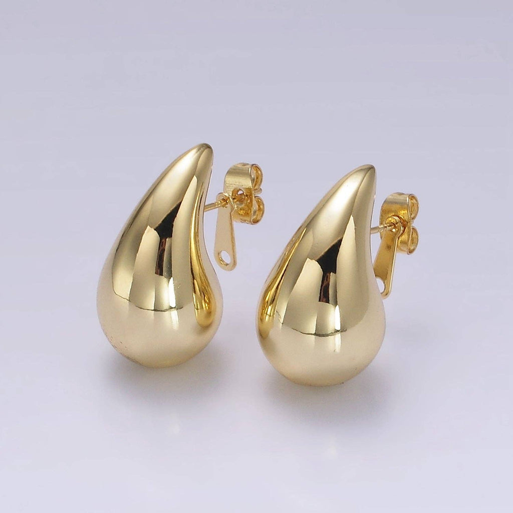 14K Gold Chunky Modern Teardrop