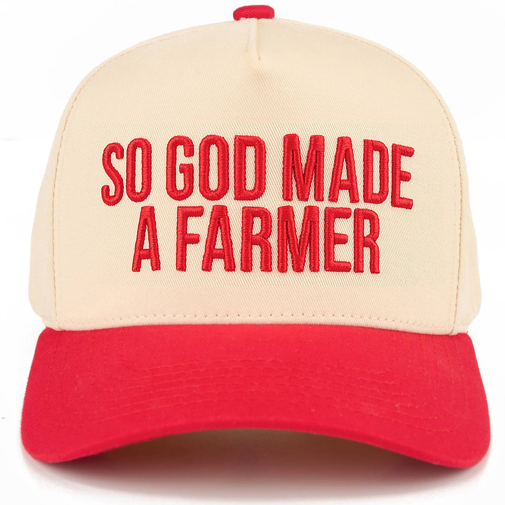 C.C SO GOD MADE A FARMER Letter Two Tone Trucker Hat