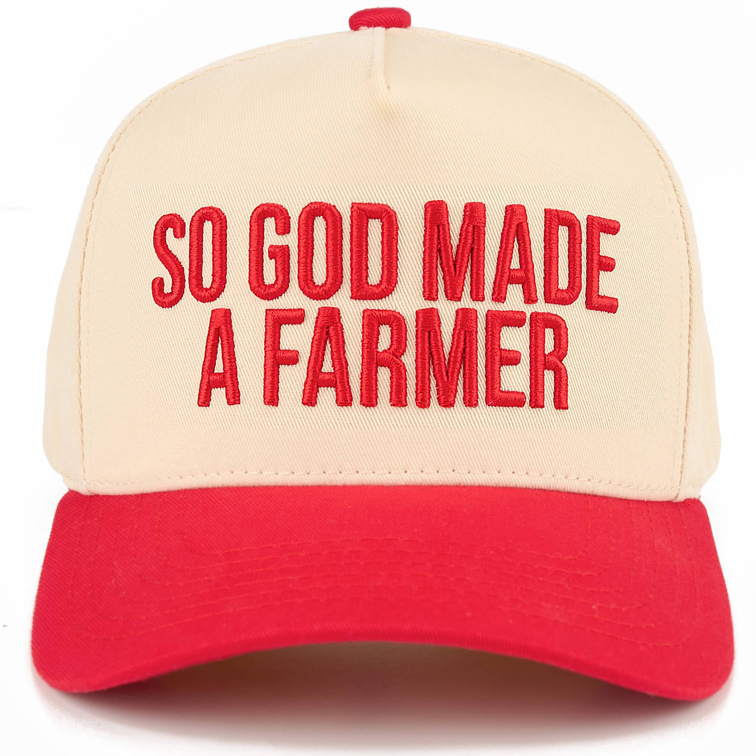 C.C SO GOD MADE A FARMER Letter Two Tone Trucker Hat