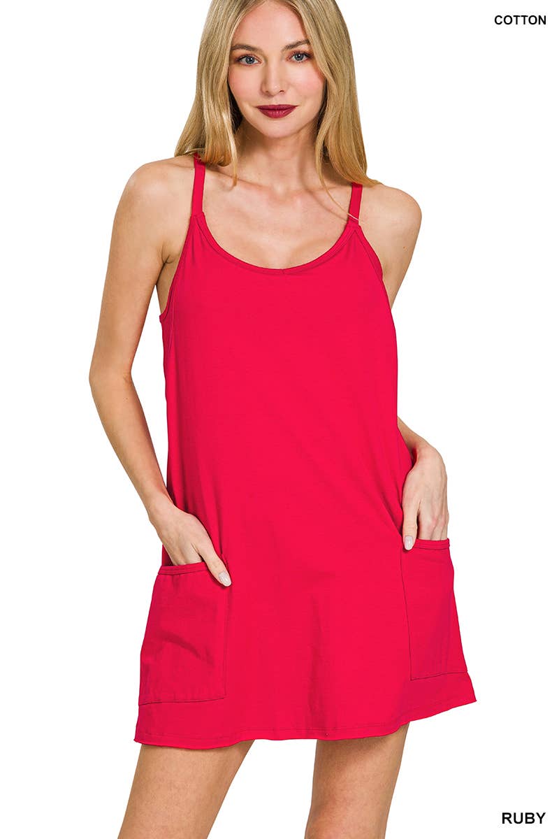 Mini Dress With Built In Shorts