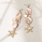 Coastal Starfish Charm Drop Statement Earrings