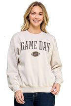 Fleece Relaxed Fit Sweatshirt With Game Day Embroidery