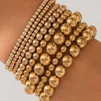 CLASSIC MULTI BALL CHAIN BEAD STRETCHABLE BRACELET | 40B5203