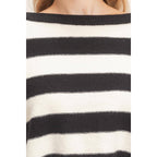 Striped Boat Neck Knit Sweater