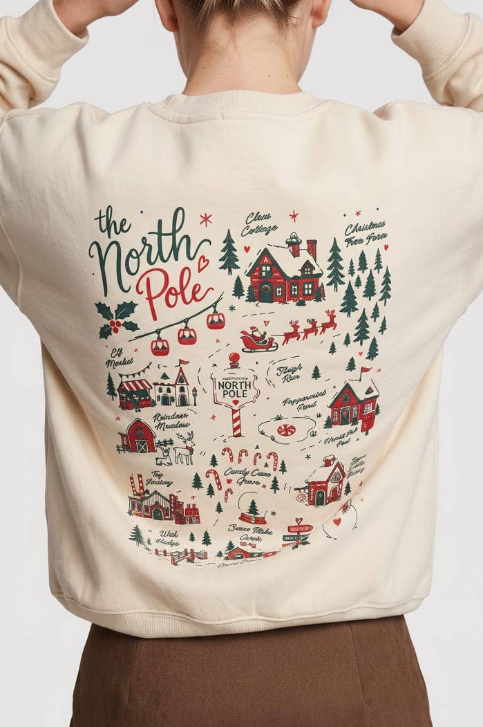Take Me To The North Pole Ivory Sweatshirt