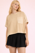 NT12626-Dolman Sleeve Textured Knit Casual Top