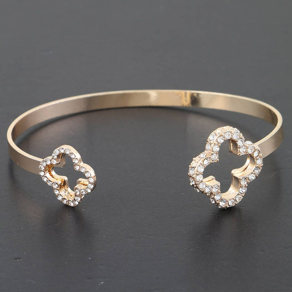 Bejeweled Open Clover Bracelet