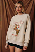 ROUND NECK LONG SLEEVE "RODEO" GRAPHIC SWEATSHIRT