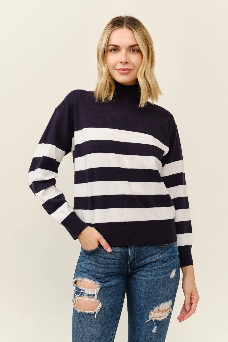 Striped Turtleneck Sweater