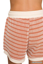 Raised Rib Striped Pullover And Shorts Set