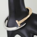 Two Tone Nail Head Hinged Bangle