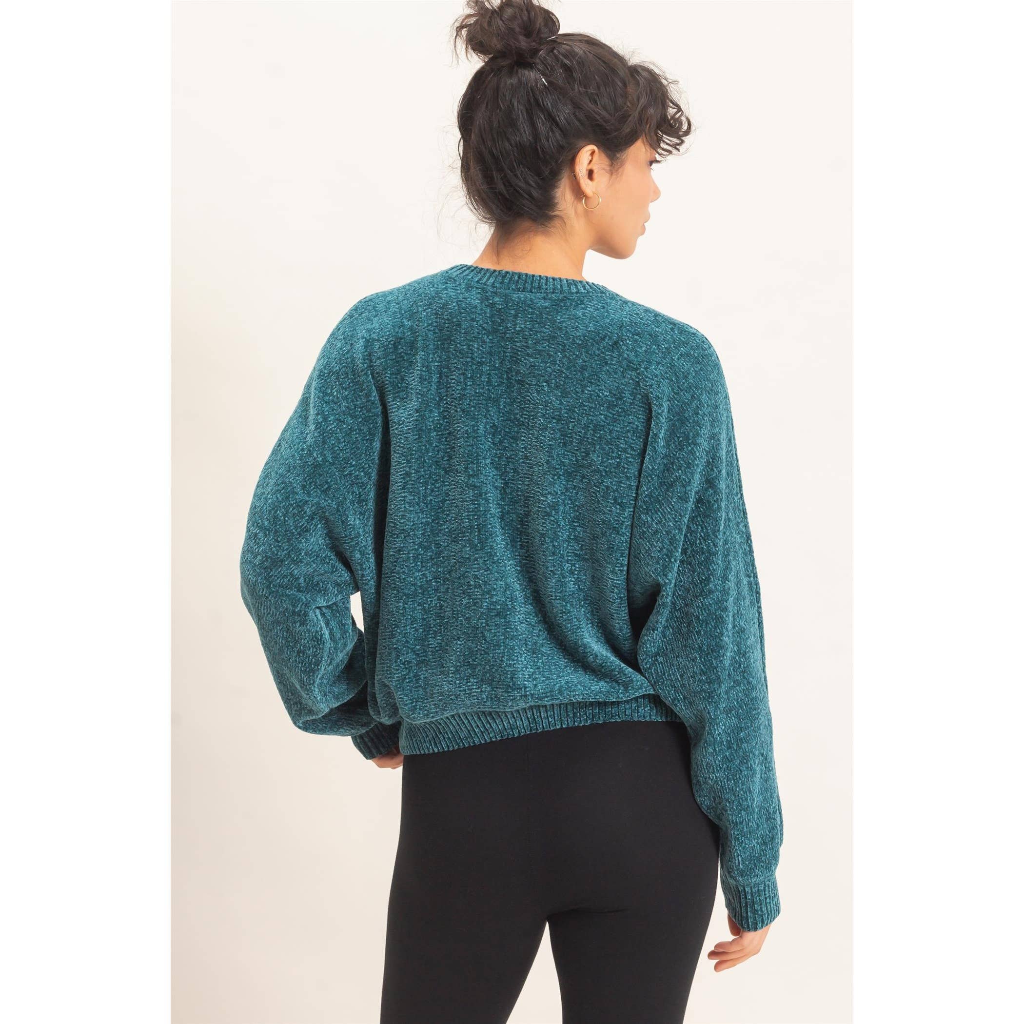 Chenille Crew Neck Sweater
