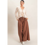 High-Waisted Pintuck Trousers