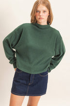 Ribbed Mock Neck Top